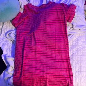 pink striped dress